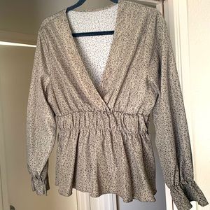 SHEIN Peplum Flounce Sleeve Top - Size  1XL